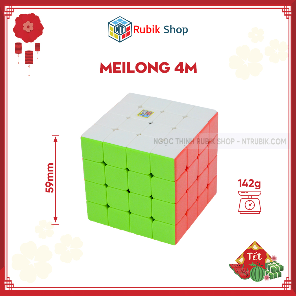 Rubik 4x4x4 Moyu Meilong 4M Stickerless (Hãng mod nam châm)
