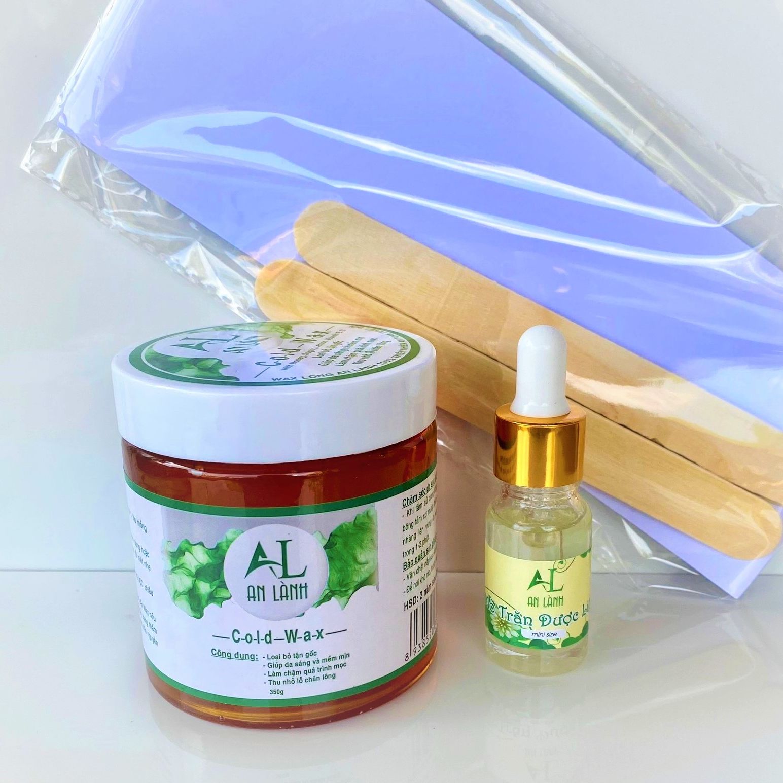 Combo Wax Lông An Lành Và Mỡ Trăn An Lành 10ml  (Tặng Kèm Giấy Và Que).