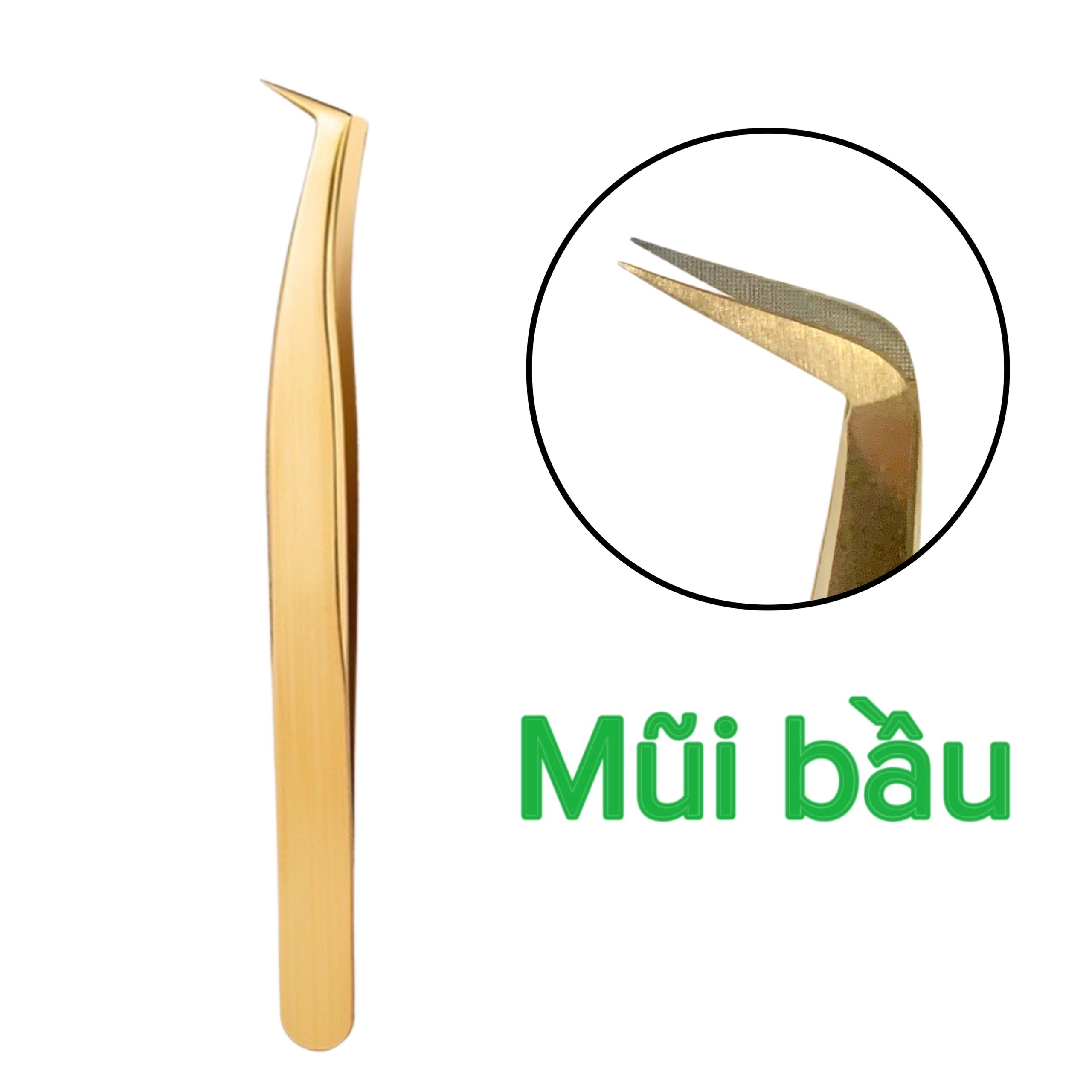 Nhíp nối mi vàng mũi nhám cao cấp dùng gắp volume (dụng cụ nối mi)