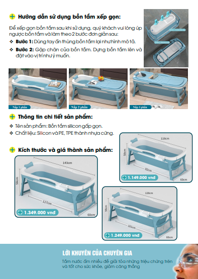 Bồn tắm nhựa gấp gọn