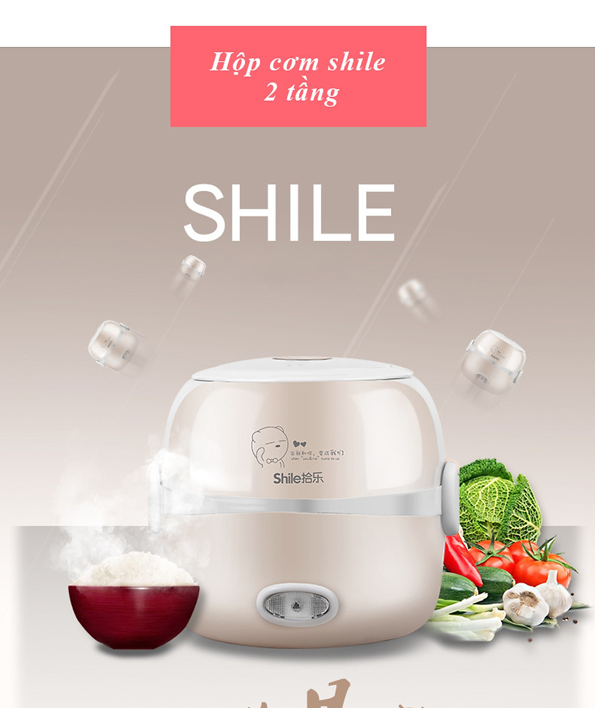 Hộp Đựng Cơm - Hộp Ủ Cơm - Nồi Hấp Cơm Mini - Nồi Hấp Mini - Nồi Cơm Mini