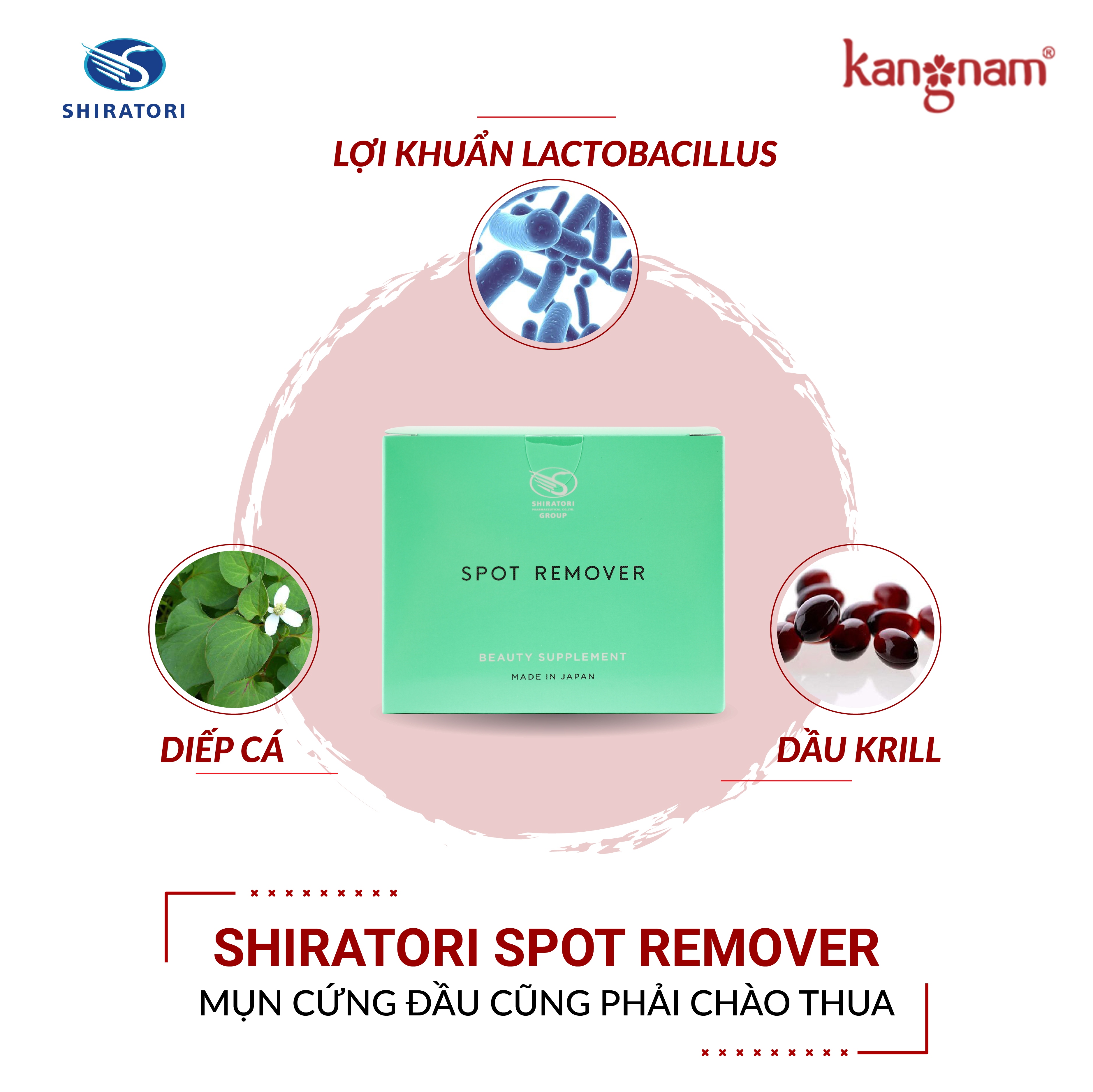 viên uống giảm mụn shiratori spot remover hộp 30 gói mỗi gói 3 viên 5