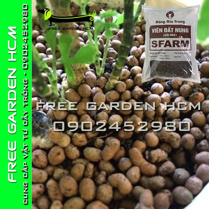 GÓI 5dm3 (3kg) ĐẤT NUNG SFARM/ SỎI NHẸ