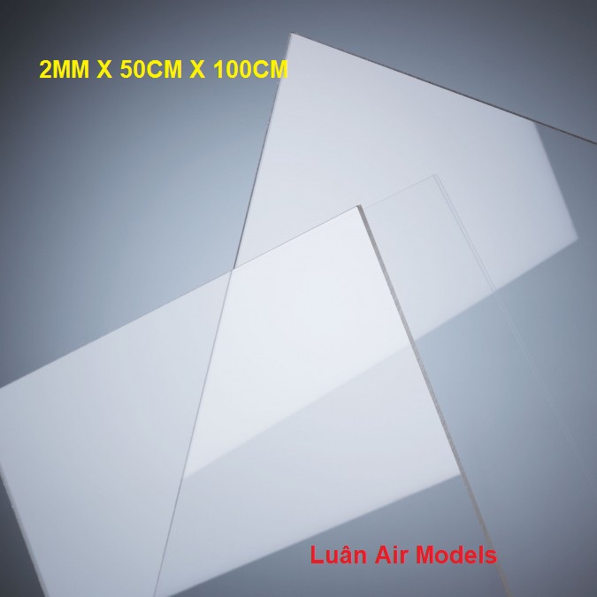 [HCM][2mm 50x100cm] Combo 2 tấm nhựa mica cứng trong suốt làm hồ cá chuồng kính hộp kính kính khung ảnh kính ốp biển số xe chế đồ chơi sáng tạo mô hình thủ công trang trí (VA131x2 TP) - Luân Air Models