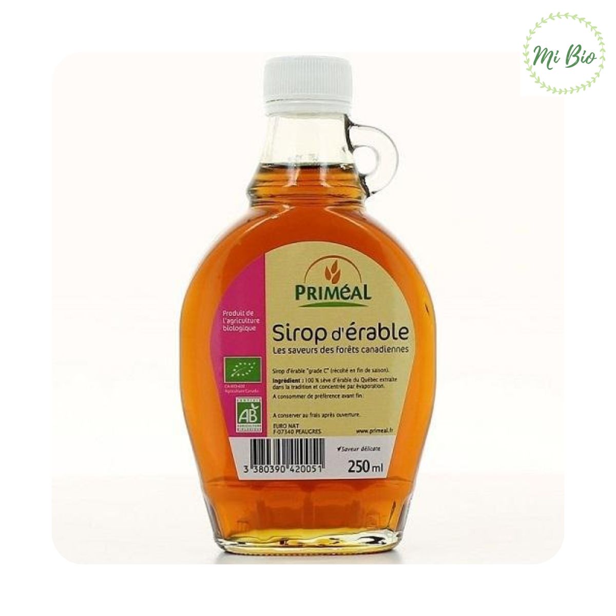 Maple syrup organic maple C grade 250ml - Primeal
