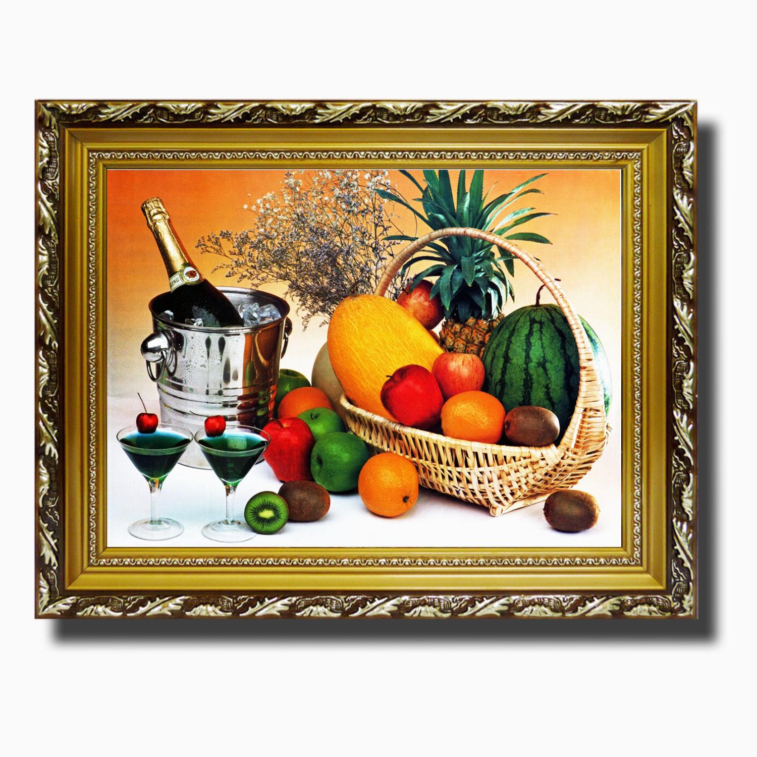 Tranh treo tường - Trái cây ngũ sắc 1 - Tranh Minh Hiền (KHUNG GỖ - 40 x 50cm)