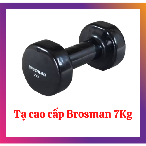 Tạ tay 7kg Brosman nhập khẩu (Tạ sắt 7kg màu đen)