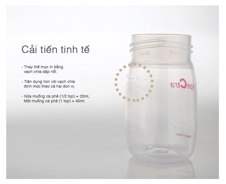Bình sữa PP cổ rộng Spectra 160ml