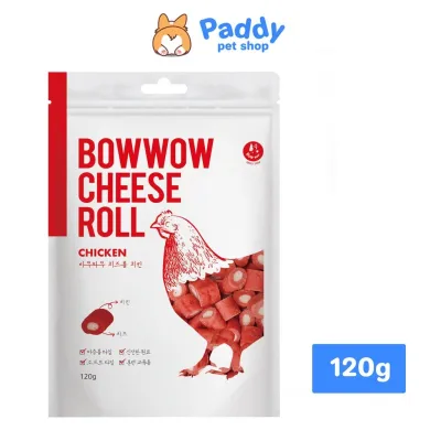 [HCM]Phô Mai Cuộn Thịt Gà Snack Cho Chó Bowwow Cheese Roll Chicken