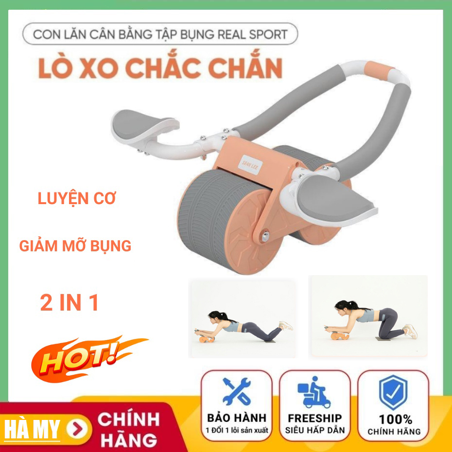 Con lăn trợ lực, con lăn tập bụng tại nhà thế hệ mới 2 bánh thiết kế mới có chỗ để tay tiện dụng, máy tập thể hình, tập GYM,Con lăn tập plank, con lăn tập cơ bụng