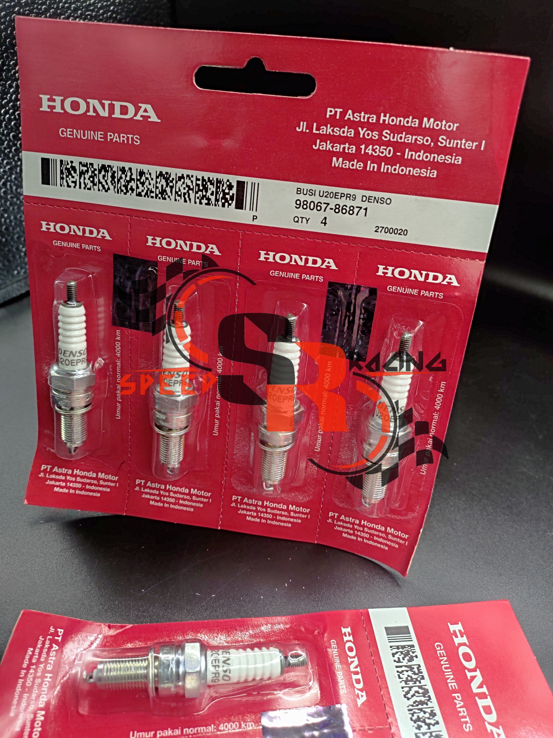 Bugi honda denso u20epr9-98067-86871 cho airblade 2007-2008