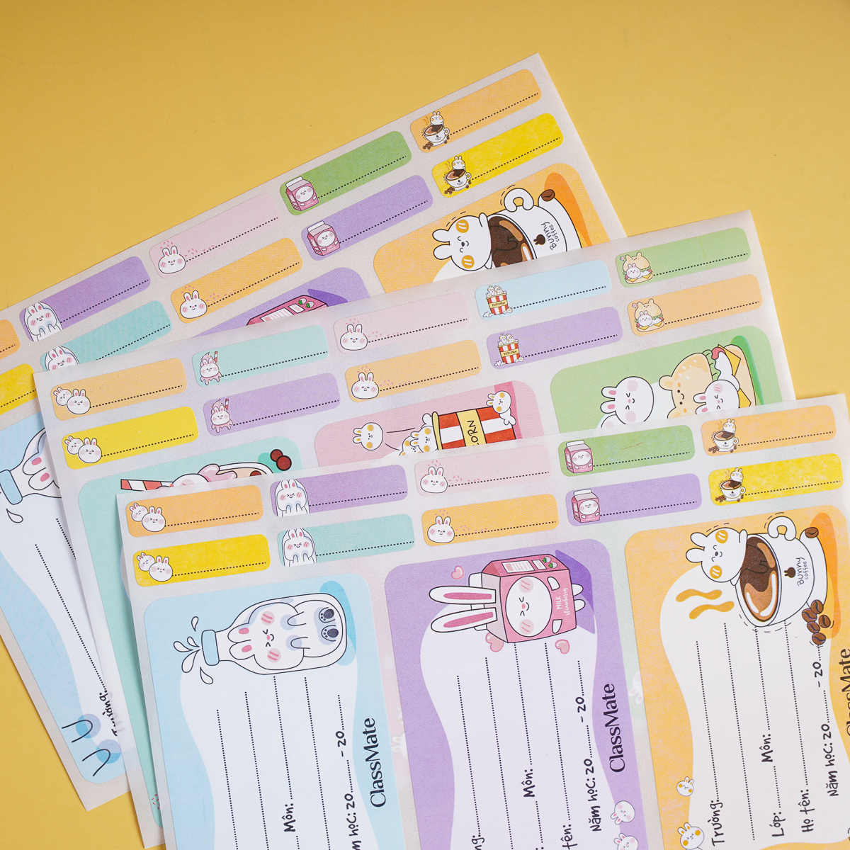 Nhãn Vở Có Keo Dán Sẵn CLASSMATE Rabbit 15 Cái/Túi CL-NT230
