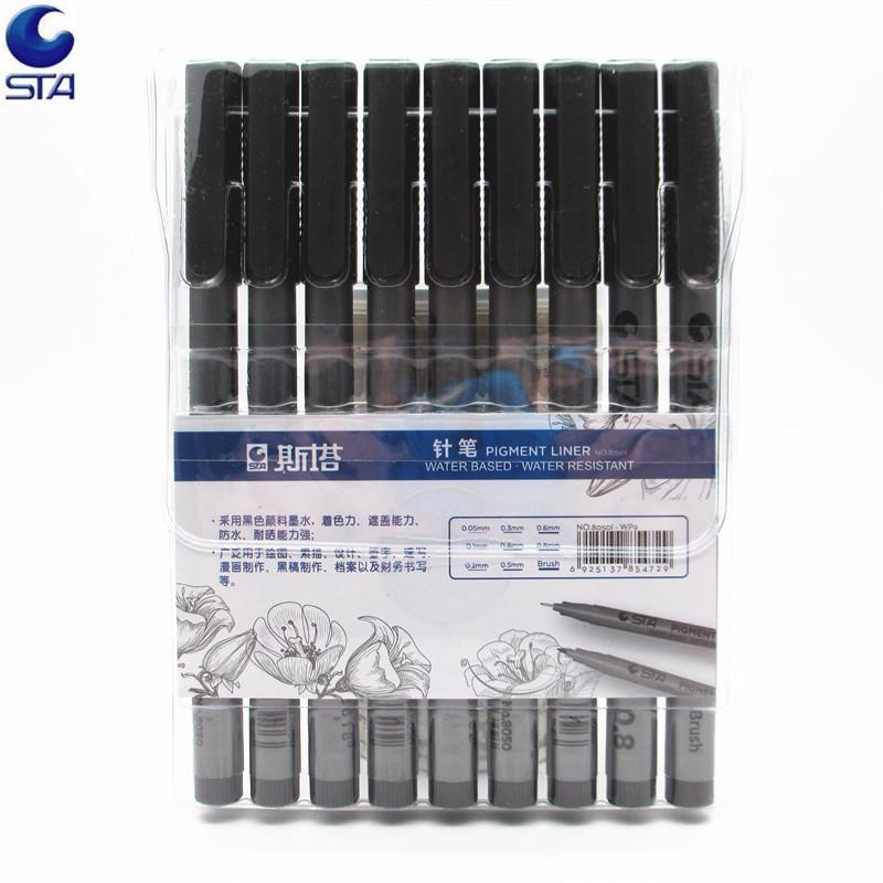 Bút Line, Bút Vẽ Nét Mỹ Thuật STA 9 Cây