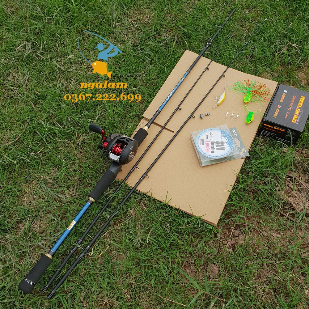 Bộ Cần Câu Lure Shimano Máy Ngang kèm phụ kiện