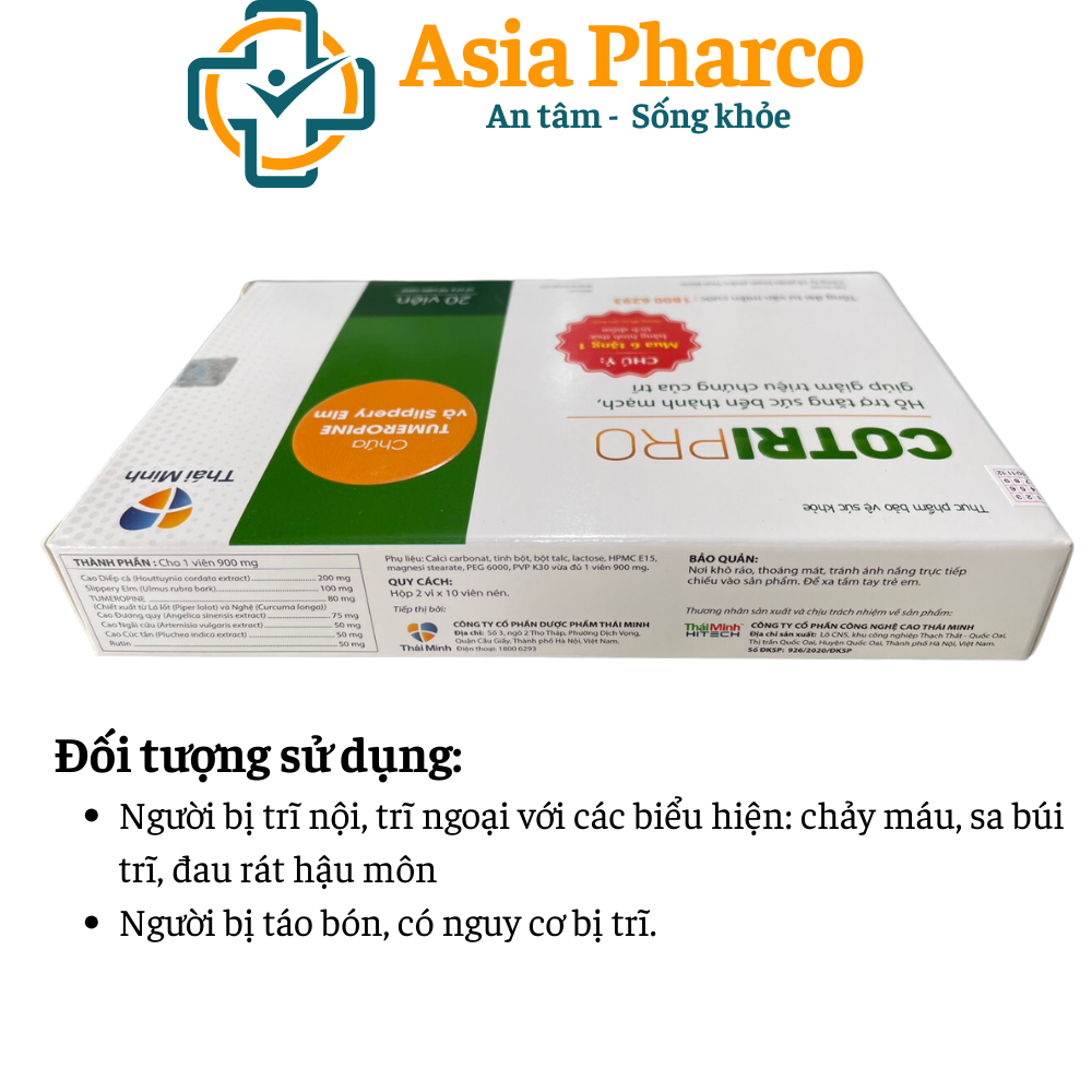 [HCM]Cotripro - Viên Uống Hỗ Trợ giảm Bệnh Trĩ