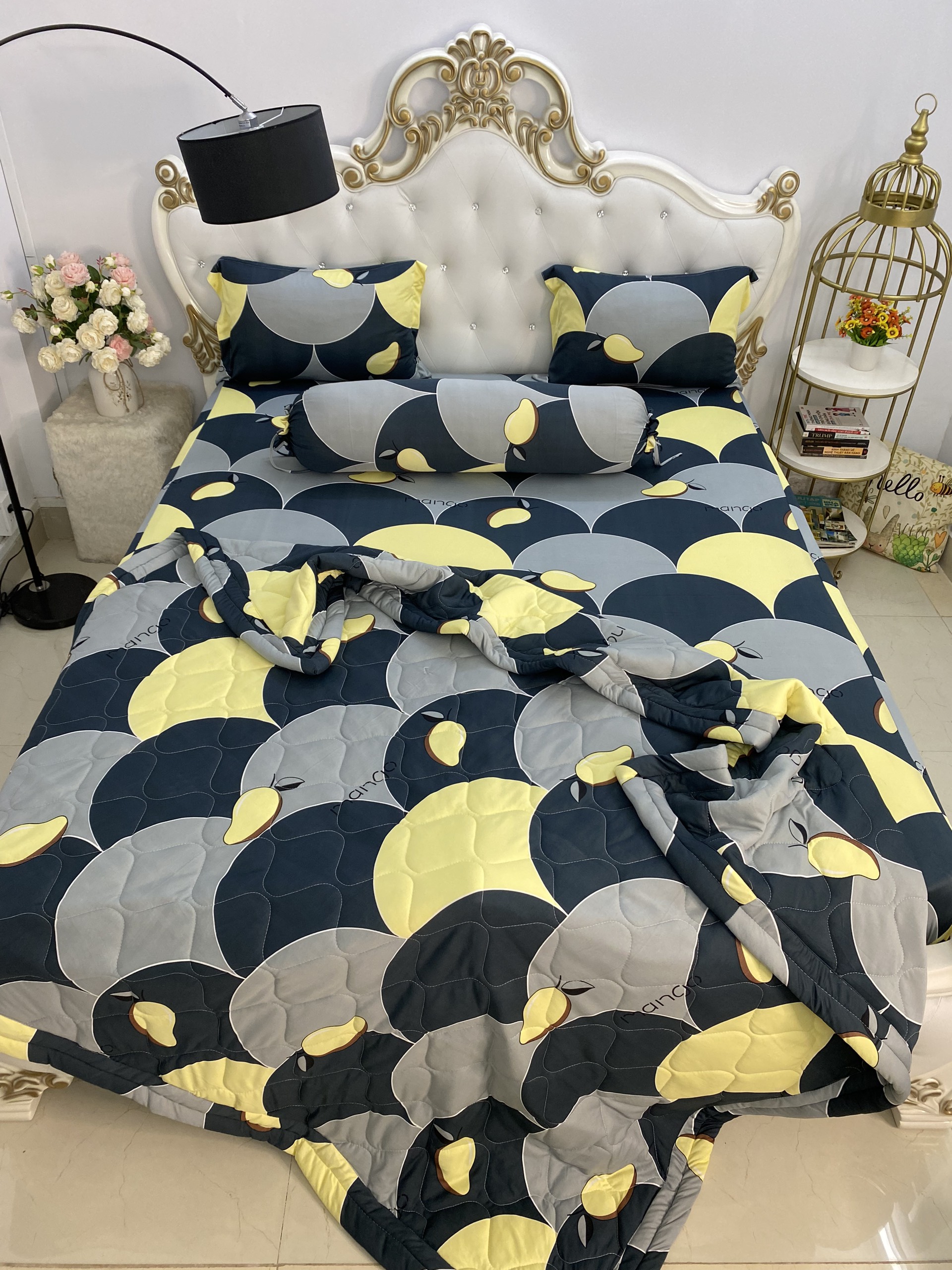 Bộ chăn drap gối thun Hàn Quốc loại 1 có mền 5 món /đủ size