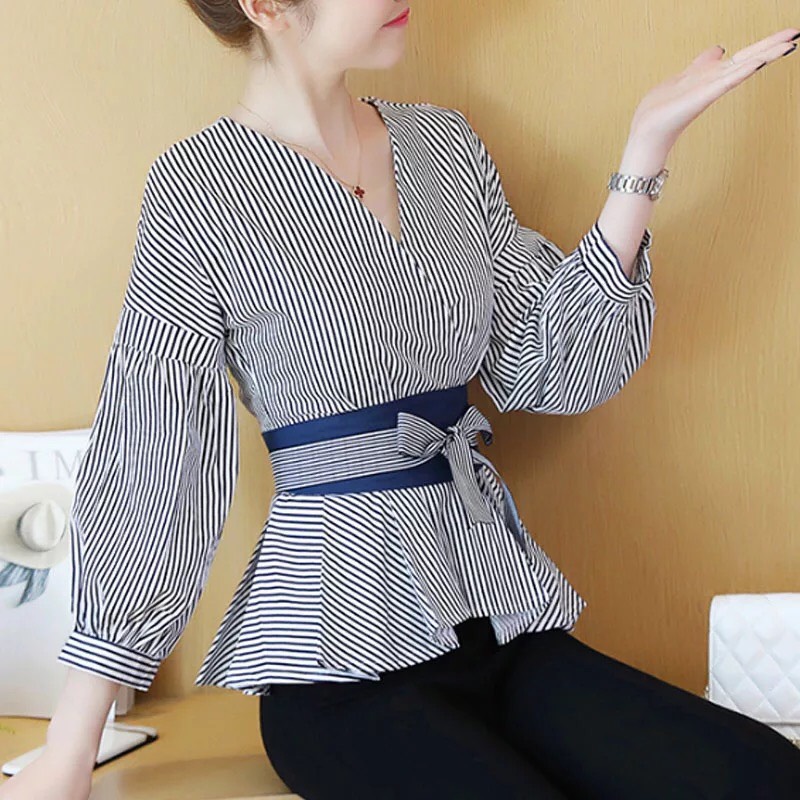 [HCM]Áo Kiểu Nữ Phối Màu Thanh Lịch