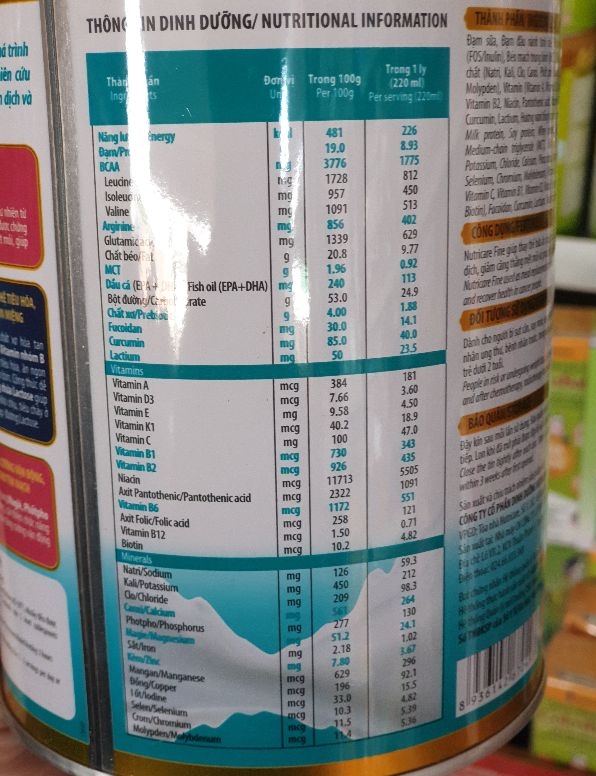 Sữa NutriCare Fine cho Bệnh nhân Ung Thư 400g