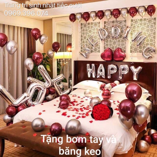 Dây tim buộc đuôi bóng thả trang trí sinh nhật