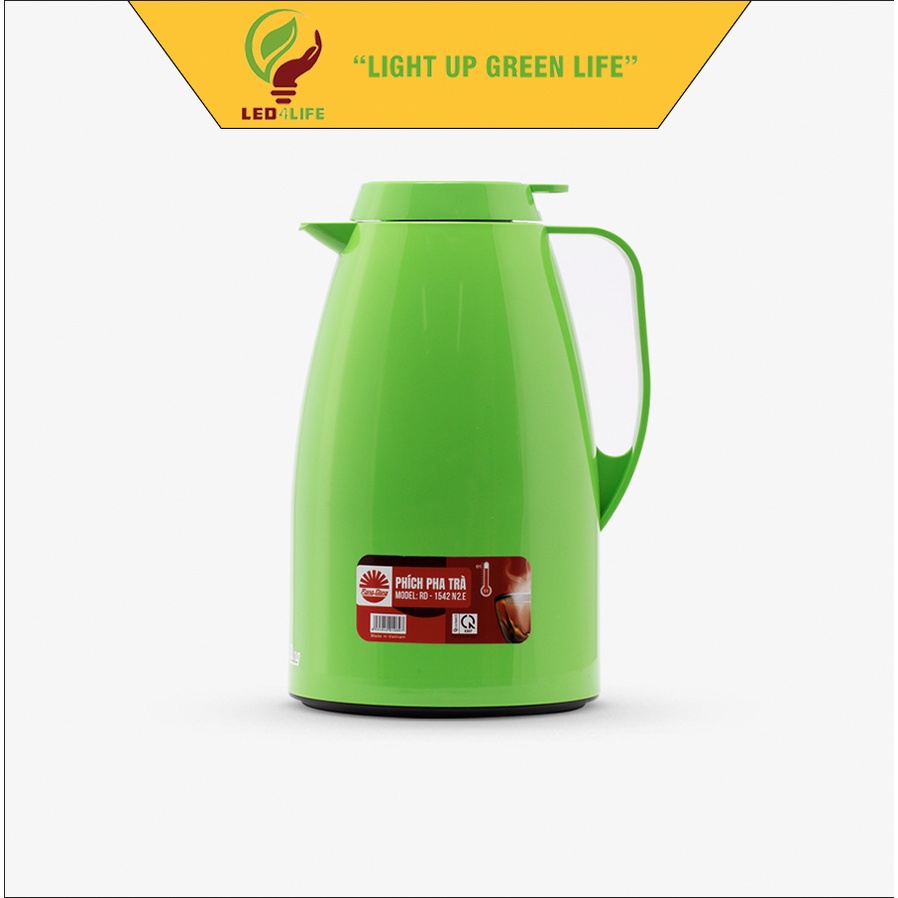 Phích Pha trà 1,5 Lít Vỏ nhựa ABS RẠNG ĐÔNG Model: RD-1542 N2.E