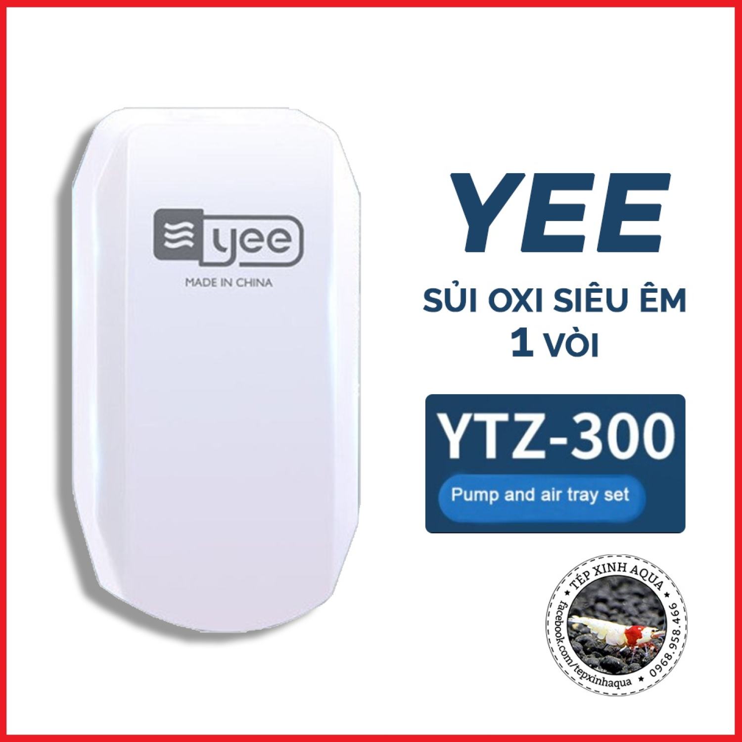 Sủi oxi siêu êm mini 1 vòi Yee dành cho bể thủy sinh ( 1.5 lit) [ Tép Xinh Aqua]
