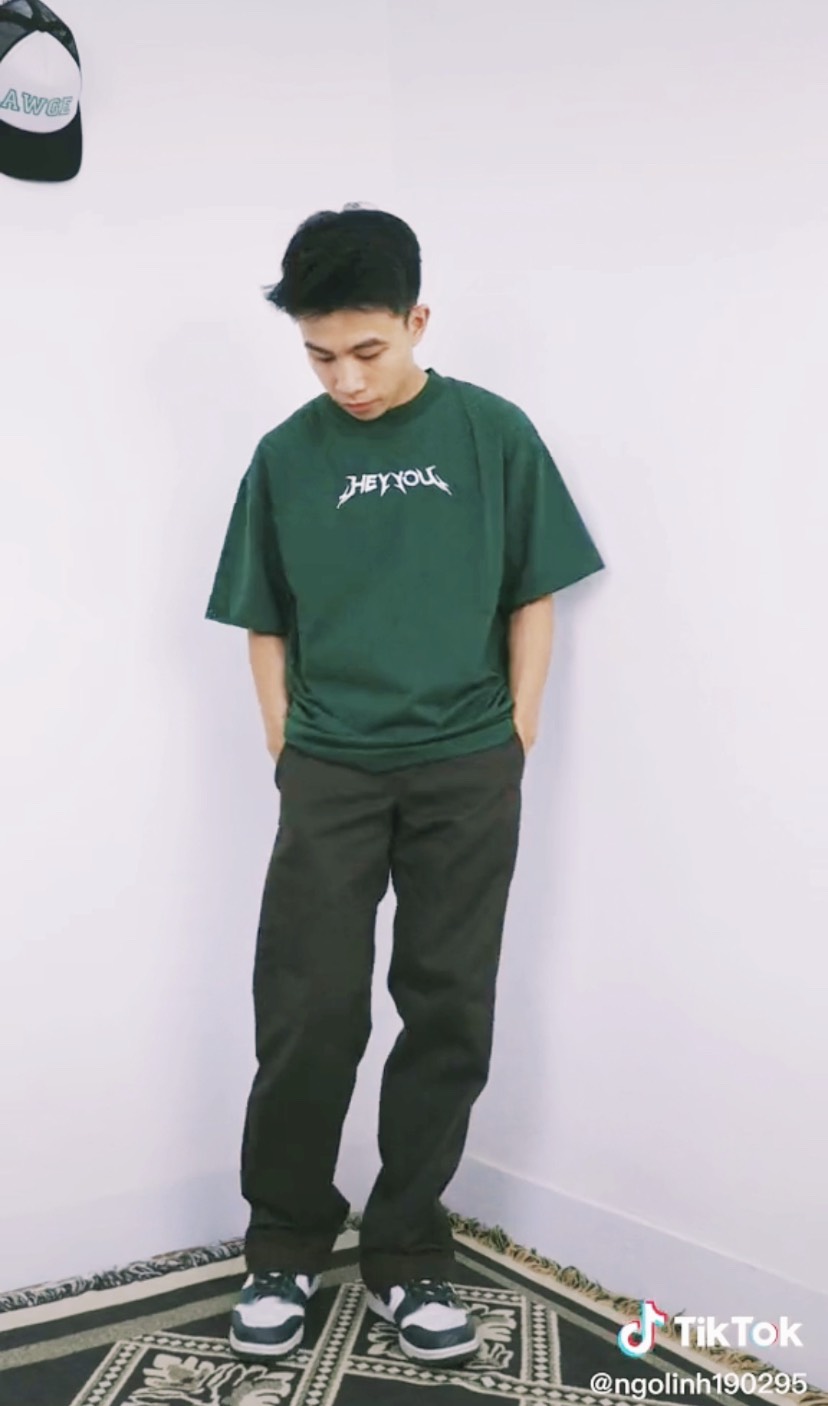 Áo thun áo phông HEYYOU METAL GREEN    - Áo phông form rộng tay lỡ phong cách Hàn Quốc phù hợp cả nam nữ cặp đôi - Tokyo shop