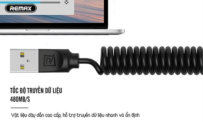 Cáp sạc lò xo Remax Rc-117m cổng MicroUSB