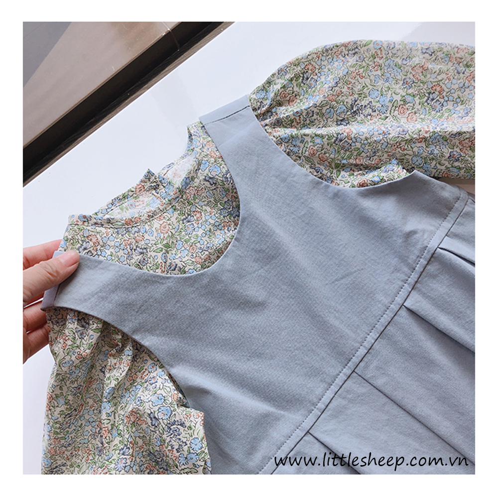 Set quần yếm áo sơ mi vest Hàn Quốc