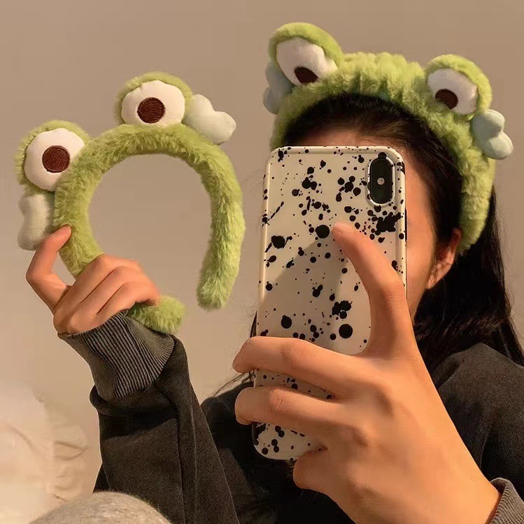Bờm cài tóc hàn quốc, bờm con ếch cài tóc YUUKI,bờm tóc con ếch đáng yêu, băng đô cài tóc cute