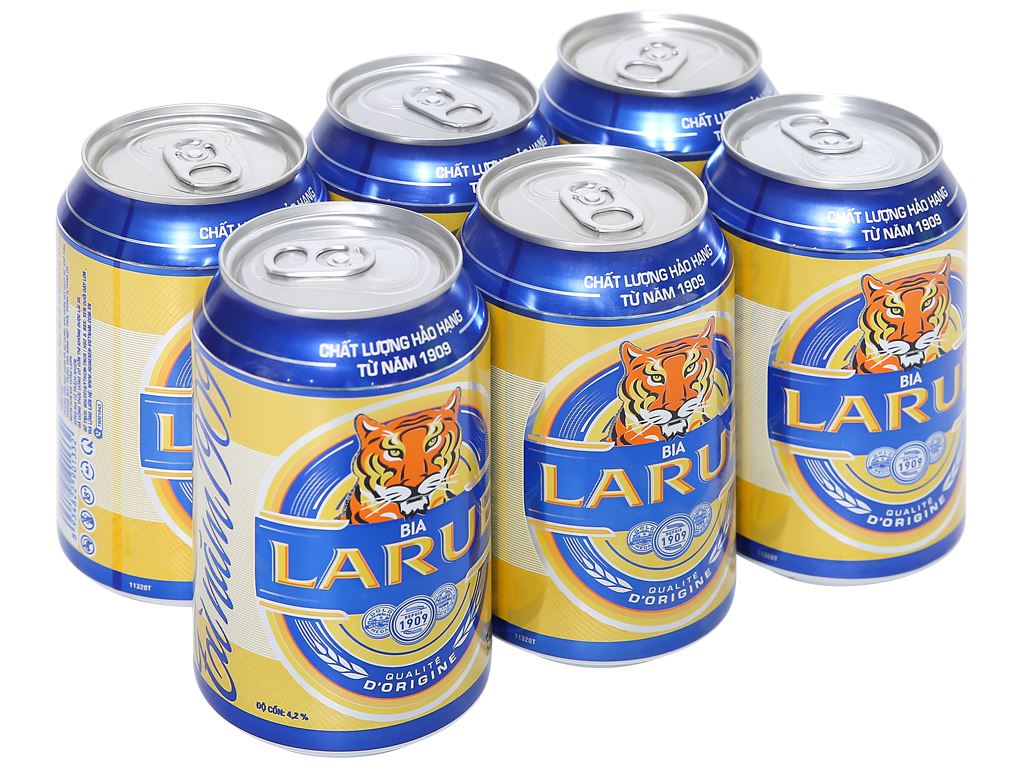 Thùng 24 lon bia larue 330ml/lon / lốc 6 lon bia larue 330ml