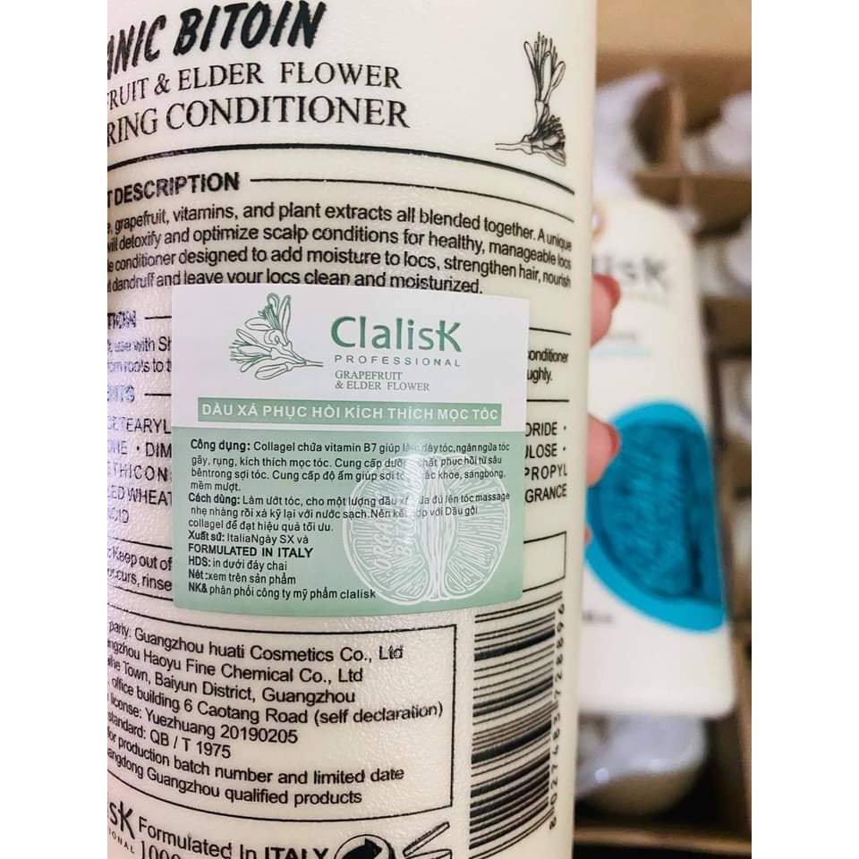 DẦU GỘI XẢ CHỐNG RỤNG TÓC KÍCH THÍCH MỌC TÓC BƯỞI CLALISK 1000ML