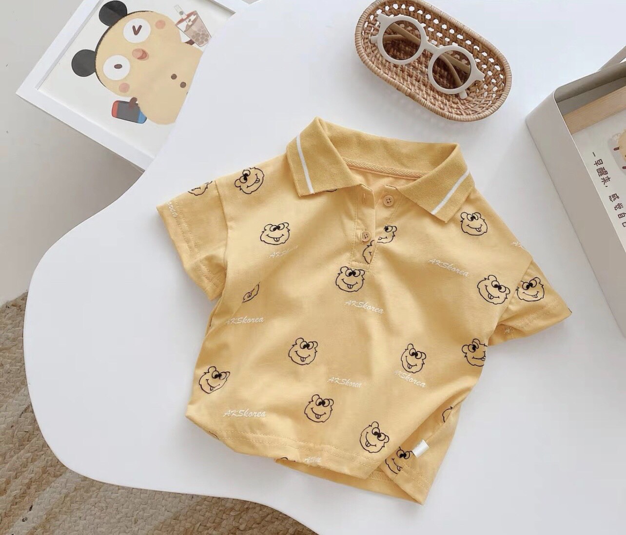 Áo bé trai/Áo thun Polo có cổ chất cotton QC