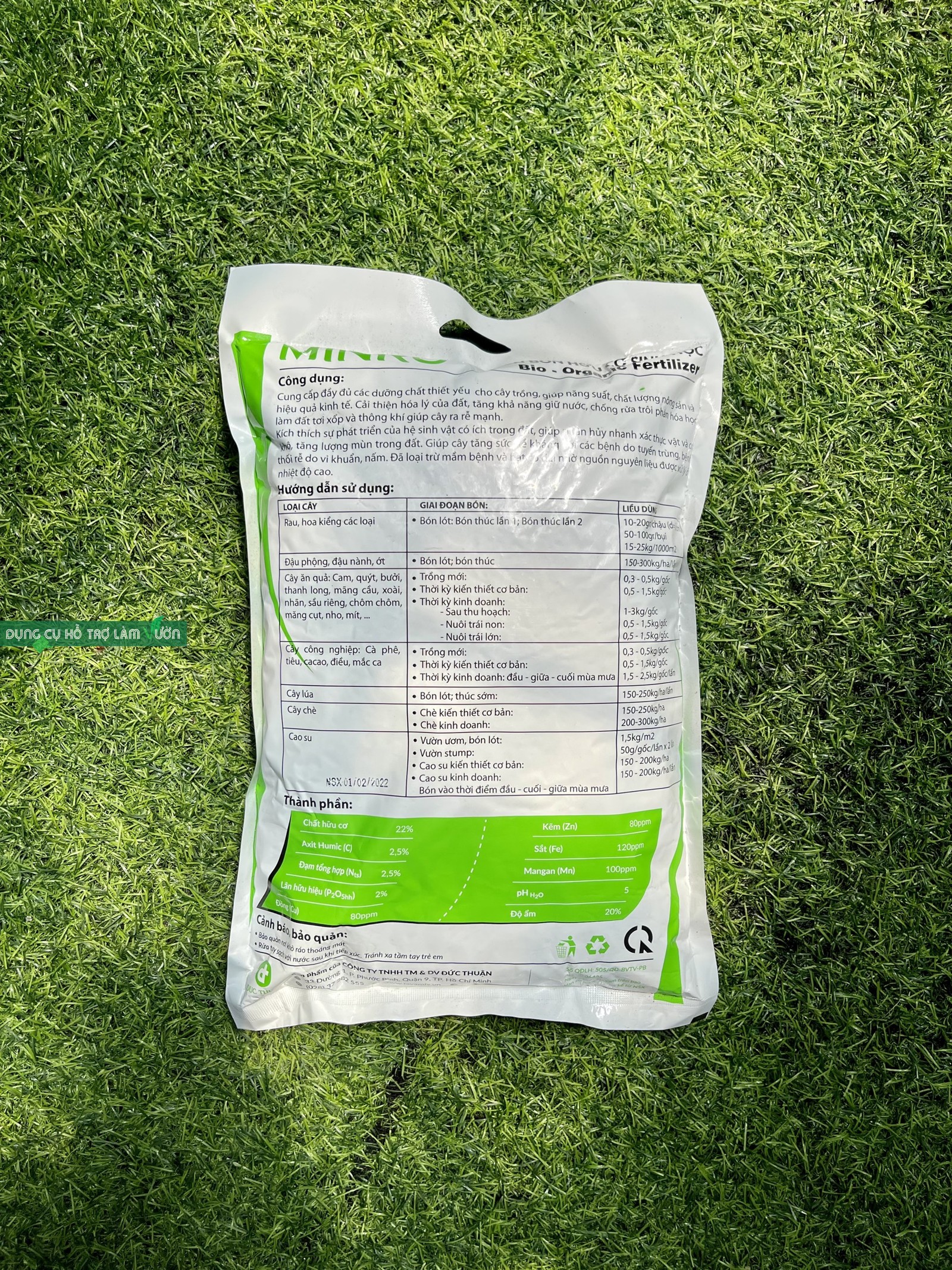 Phân hữu cơ viên nén Minro gói 2kg