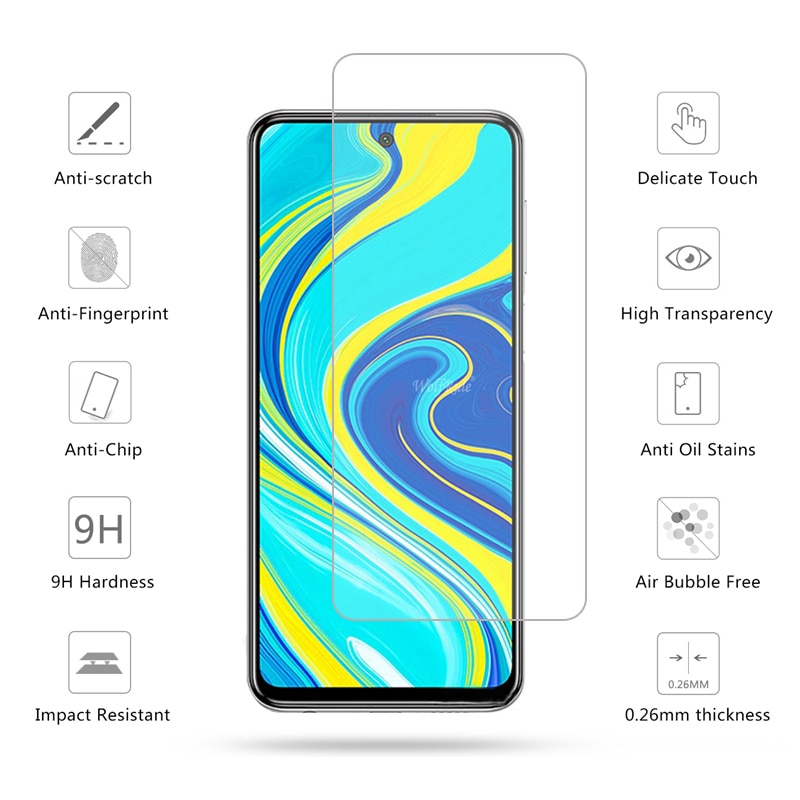 Miếng Dán Kính Cường Lực Cho Xiaomi Redmi Note 9S, Dán Màn Hình Redmi Note 9S
