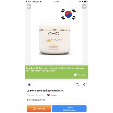 [+Tặng mũ trùm] HẤP DẦU CHC GOCOLOR HÀN QUỐC PHỤC HỒI SIÊU MƯỢT TÓC 500ML