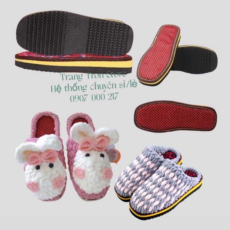 ĐẾ DÉP HANDMADE, dép móc len (nên đặt tăng 1size)