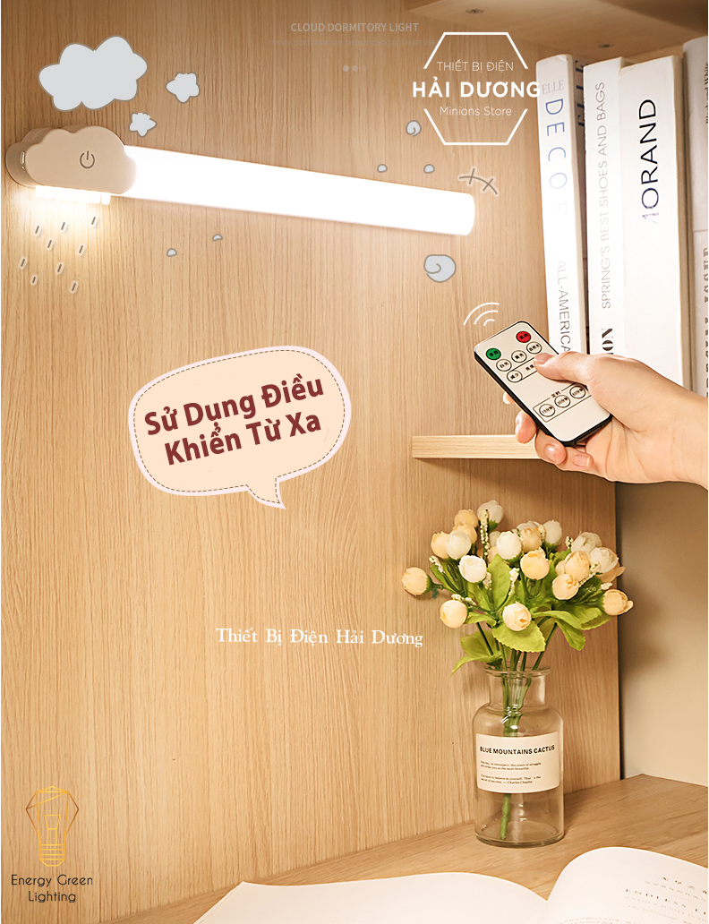 Đèn Led đọc sách học bài làm việc hình đám mây DT-513 dán tường - dán tủ - 3 chế độ ánh sáng - tăng giảm ánh sáng tiện lợi - Tặng kèm sticker dán tường - Bảo hành 1 năm