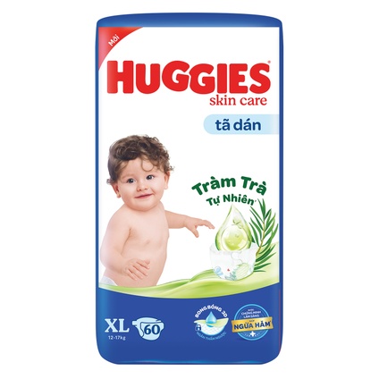 Tã Dán Huggies tràm trà M76/L68/XL60/XXL54 miếng