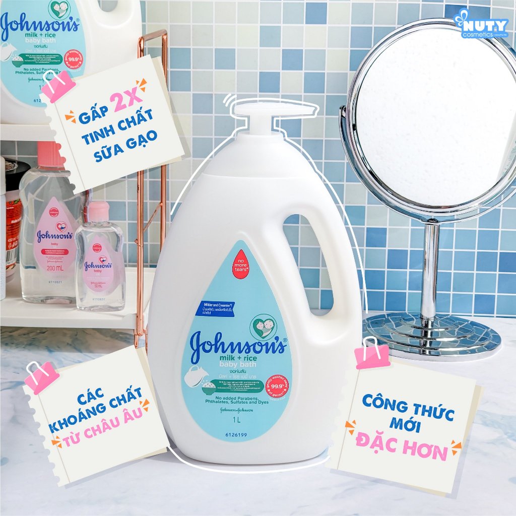 Sữa Tắm Johnson’s Milk+Rice Baby Bath (1000ml)
