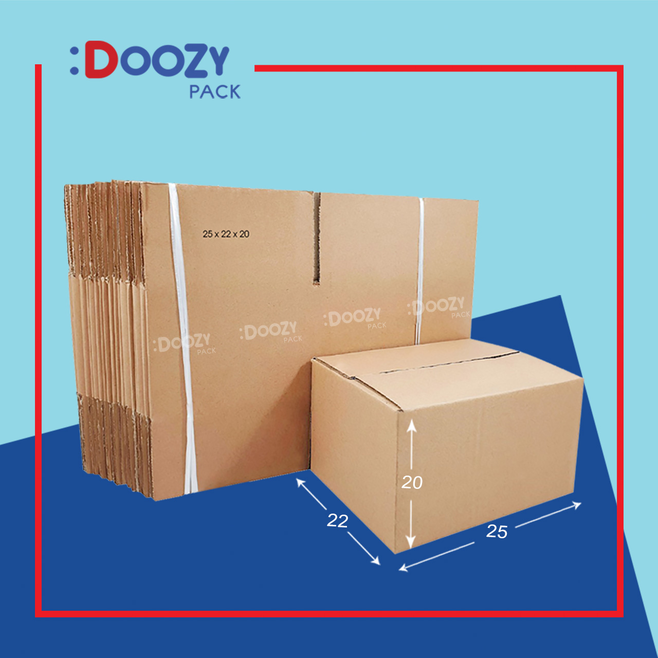 Bộ 100 thùng carton size 07, KT 25*22*20 cm