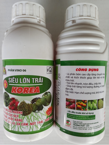 Phân bón Siêu Lớn Trái Korea - Chai 500ml