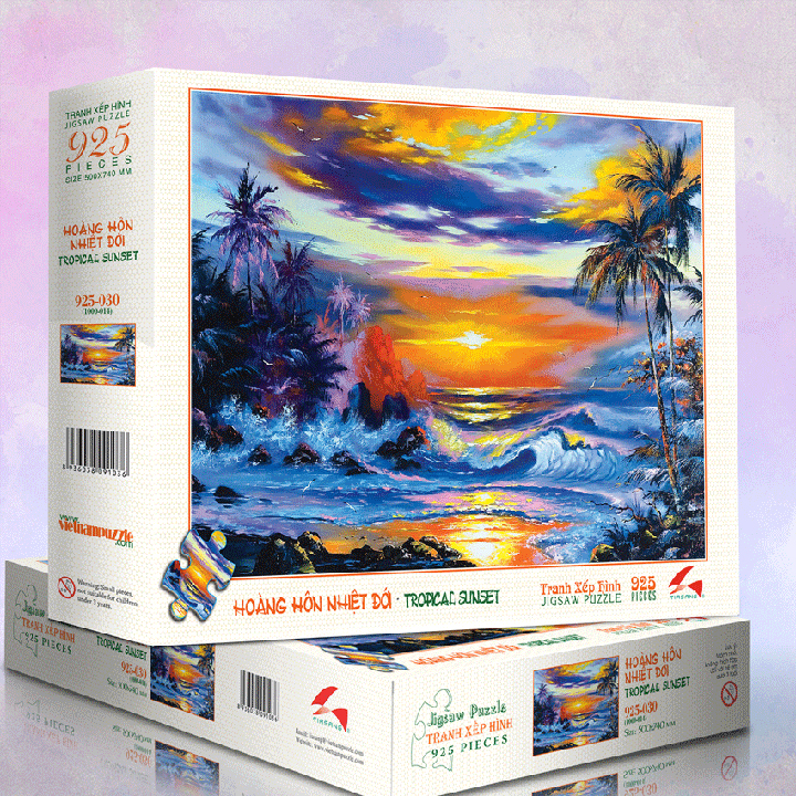Tranh xếp hình Jigsaw Puzzle giải tỏa stress Tia Sáng 925 mảnh -HOÀNG HÔN NHIỆT ĐỚI - MSP: 925-030