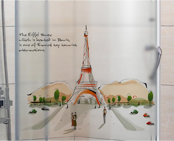 [HCM]Decal Dán Kính Cao Cấp - Tháp lớn Paris ( 60x58 )-DK7066