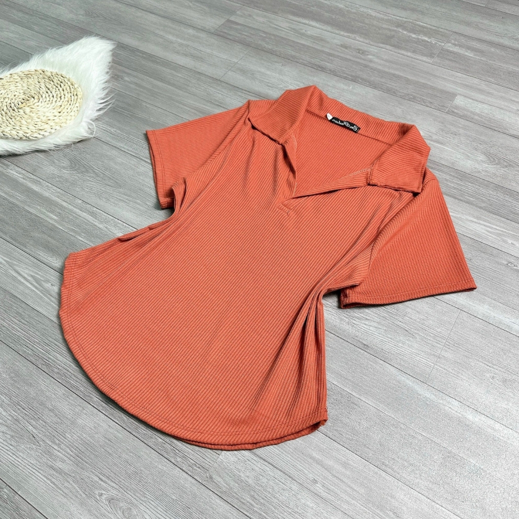 Áo thun polo bigsize, áo thun gân dáng vừa bigsize có giản vải gân G120