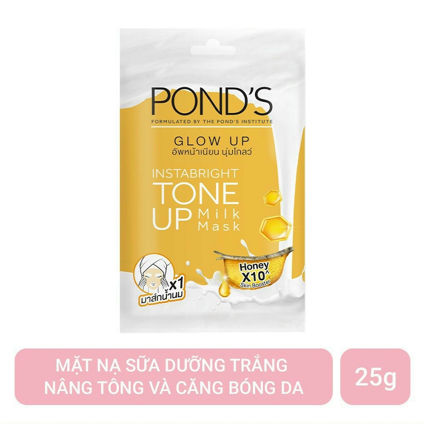 Mặt Nạ Sữa Pond's Dưỡng Sáng Nâng Tông & Căng Bóng Da 25g Beauty Instabright Tone Up Milk Mask Honey