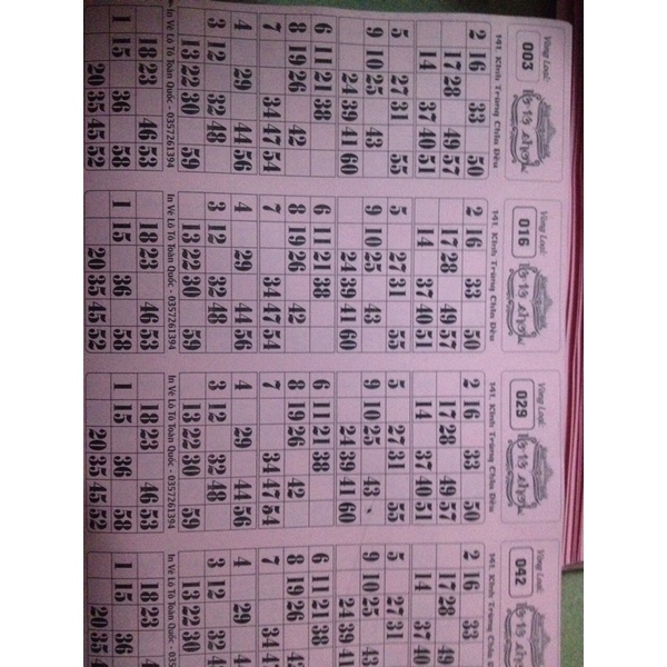 [Hoàn tiền 6%]Đồ chơi Loto ( Lô tô) 160 Tờ 60 Số( Dùng đươc cho Bộ 75 Số 90 Số)