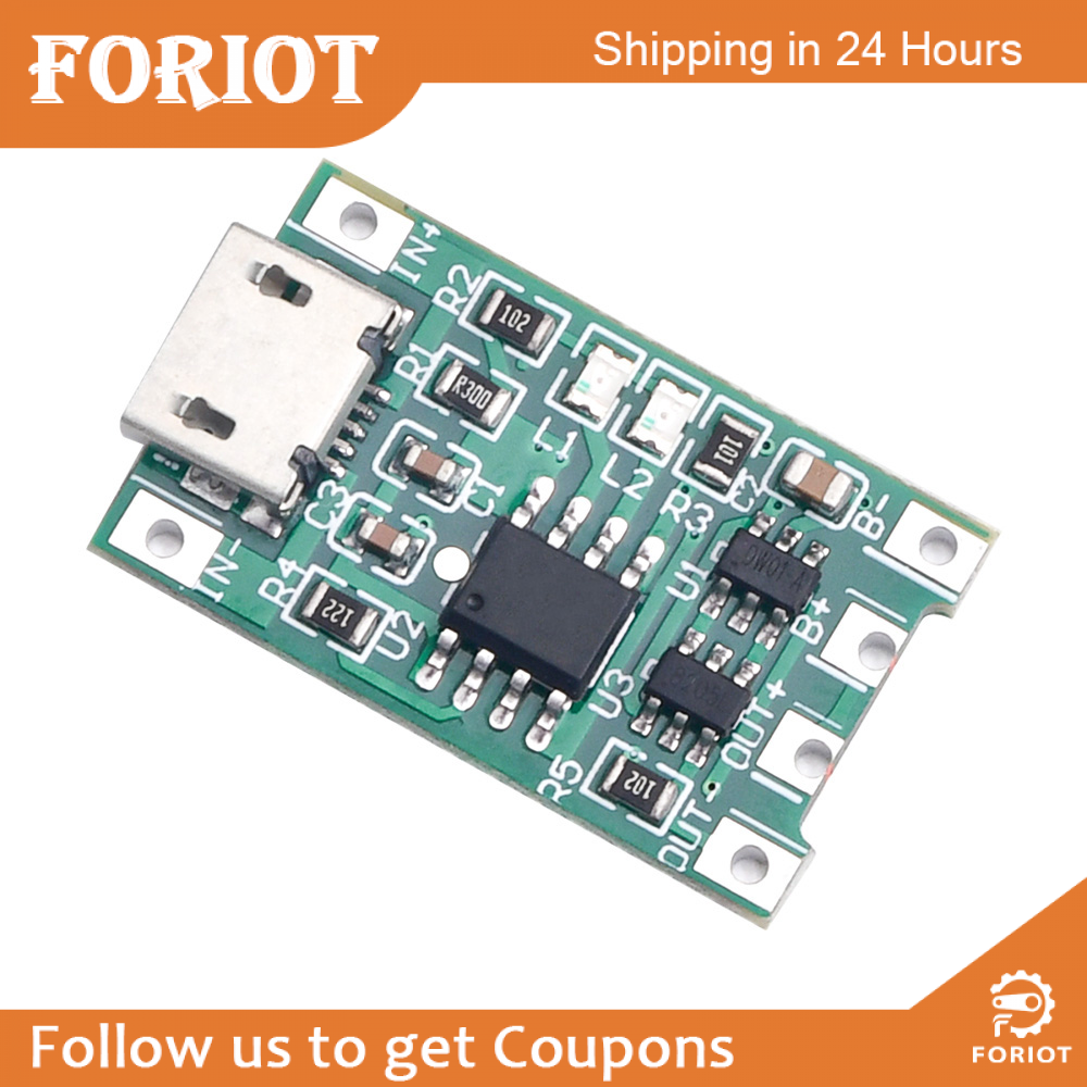 Foriot 3.7V 4.2V Charge Discharge Integrated Module for 18650 Lithium Batt Charging Boost Protection PCB Board Module