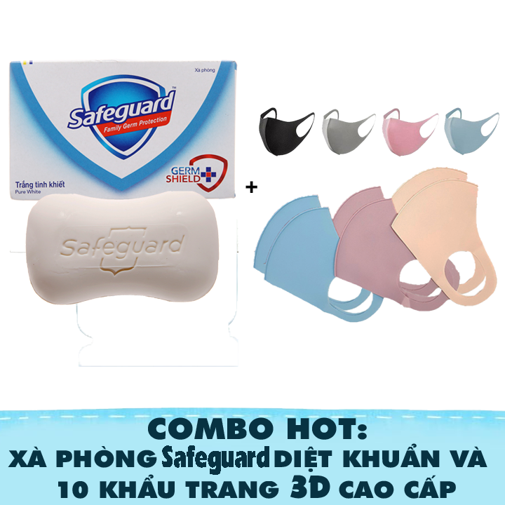 Xà Phòng SAFEGUARD và KT vải 3D chống bụi, bảo vệ hô hấp cho gia đình