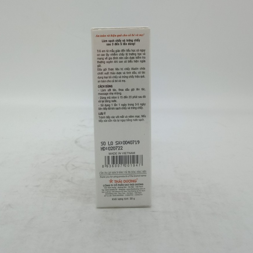 Dầu gội dược liệu tri chấy Aladin 30g