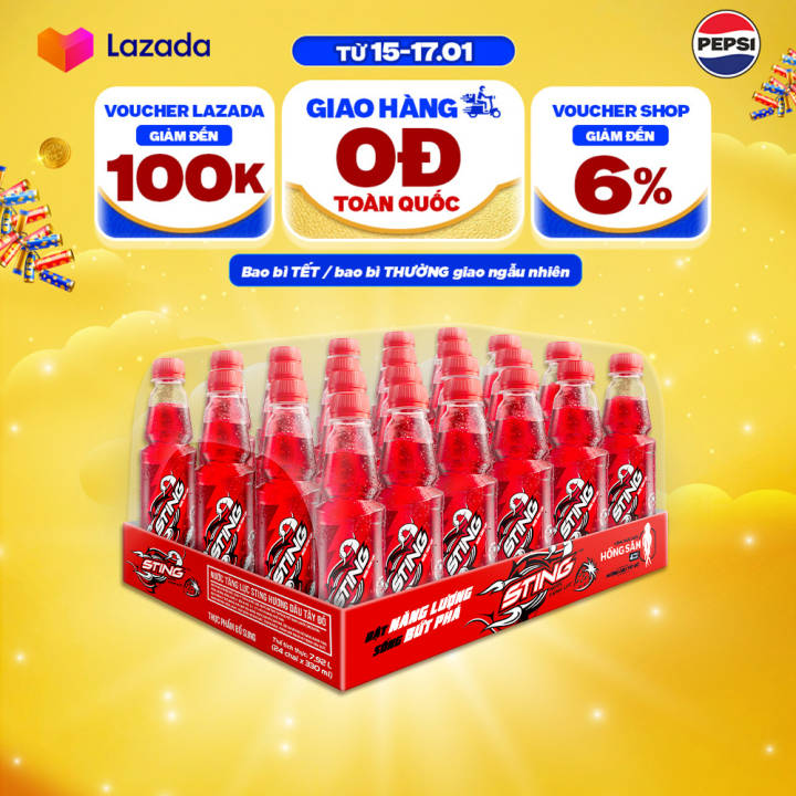 Thùng 24 Chai Nước Tăng Lực Sting Dâu&hellip;